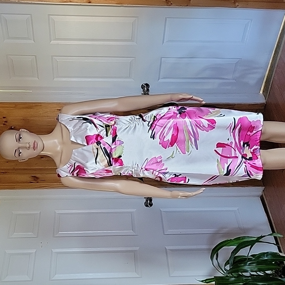 Dressbarn Satin V-Neck Sheath Dress